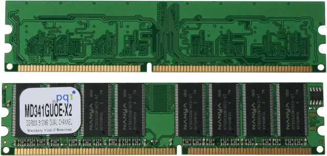 Alt view image 2 of 3 - PQI POWER Series 1GB (2 x 512MB) DDR 333 (PC 2700) Dual Channel Kit Desktop Memory Model MD341GUOE-X2