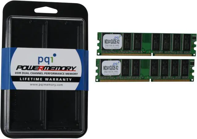 Alt view image 3 of 3 - PQI POWER Series 1GB (2 x 512MB) DDR 333 (PC 2700) Dual Channel Kit Desktop Memory Model MD341GUOE-X2
