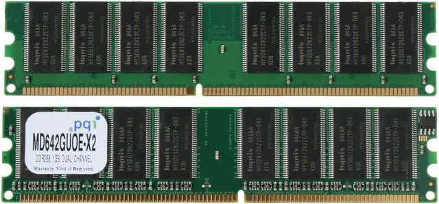 Alt view image 2 of 3 - PQI POWER Series 2GB (2 x 1GB) DDR 266 (PC 2100) Dual Channel Kit Desktop Memory Model MD642GUOE-X2