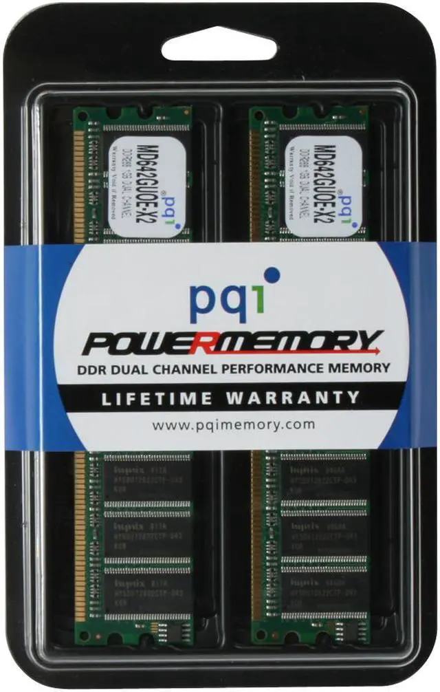 Alt view image 3 of 3 - PQI POWER Series 2GB (2 x 1GB) DDR 266 (PC 2100) Dual Channel Kit Desktop Memory Model MD642GUOE-X2