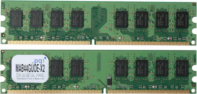 Alt view image 2 of 3 - PQI 4GB (2 x 2GB) DDR2 533 (PC2 4200) Dual Channel Kit Desktop Memory Model MAB44GUOE-X2
