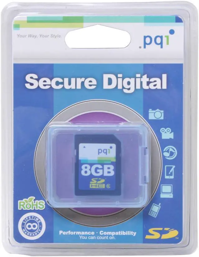 Alt view image 2 of 2 - PQI 8GB Secure Digital High-Capacity (SDHC) Flash Card Model AE87-8030R5507