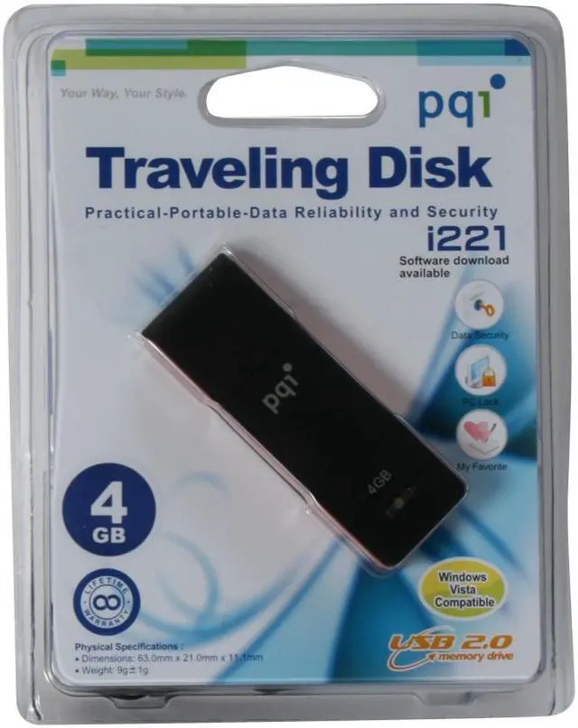 Alt view image 2 of 2 - PQI i221 4GB Flash Drive (USB2.0 Portable) BK02-4033R0131
