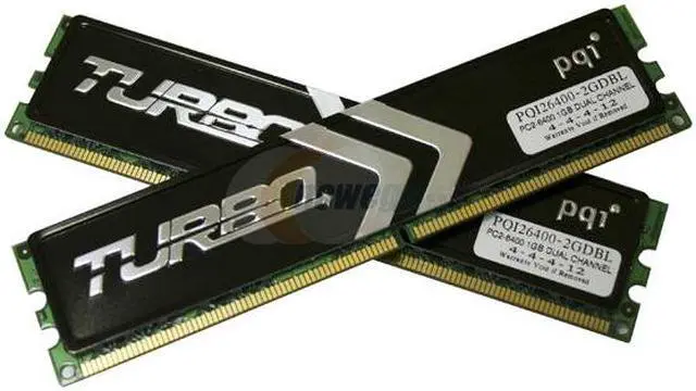 Alt view image 2 of 3 - PQI TURBO 2GB (2 x 1GB) DDR2 800 (PC2 6400) Dual Channel Kit Desktop Memory Model PQI26400-2GDBL