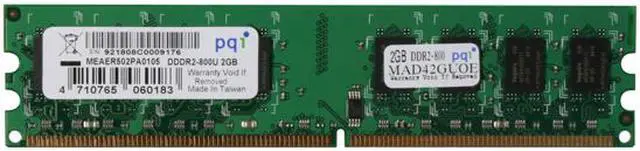 Alt view image 2 of 3 - PQI POWER Series 2GB DDR2 800 (PC2 6400) Desktop Memory Model MAD42GUOE