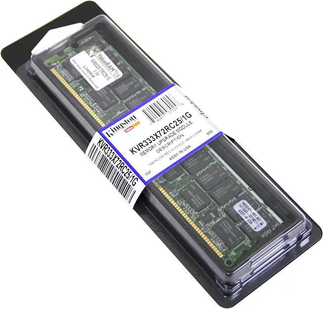 Alt view image 2 of 2 - Kingston ValueRAM 1GB ECC Registered DDR 333 (PC 2700) System Memory Model KVR333X72RC25/1g