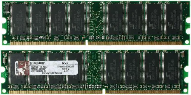 Alt view image 2 of 3 - Kingston 2GB (2 x 1GB) DDR 400 (PC 3200) Desktop Memory Model KVR400X64C3AK2/2G