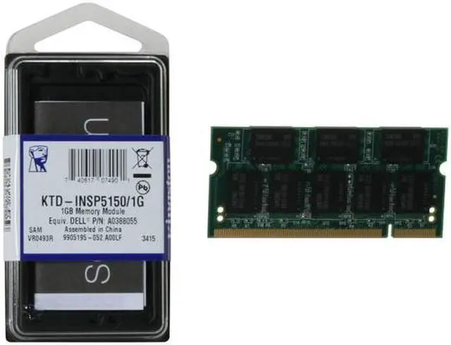 Alt view image 3 of 3 - Kingston 1GB Unbuffered DDR 333 (PC 2700) Laptop Memory Model KTD-INSP5150/1G