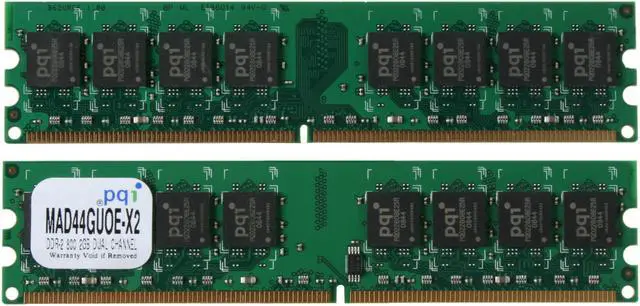 Alt view image 2 of 3 - PQI POWER Series 4GB (2 x 2GB) DDR2 800 (PC2 6400) Dual Channel Kit Desktop Memory Model MAD44GUOE-X2