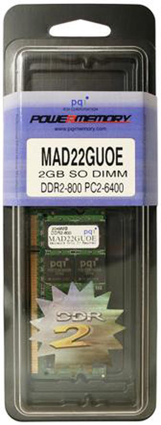 Alt view image 3 of 6 - PQI POWER Series 2GB 200-Pin DDR2 SO-DIMM DDR2 800 (PC2 6400) Laptop Memory Model MAD22GUOE