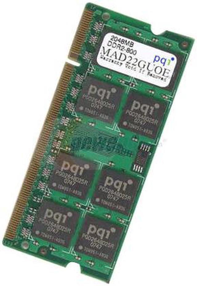 Alt view image 5 of 6 - PQI POWER Series 2GB 200-Pin DDR2 SO-DIMM DDR2 800 (PC2 6400) Laptop Memory Model MAD22GUOE