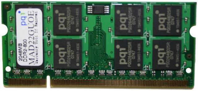 Alt view image 4 of 6 - PQI POWER Series 2GB 200-Pin DDR2 SO-DIMM DDR2 800 (PC2 6400) Laptop Memory Model MAD22GUOE