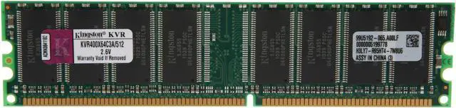 Main image of Kingston ValueRAM 512MB DDR 400 (PC 3200) Desktop Memory Model KVR400X64C3A/512