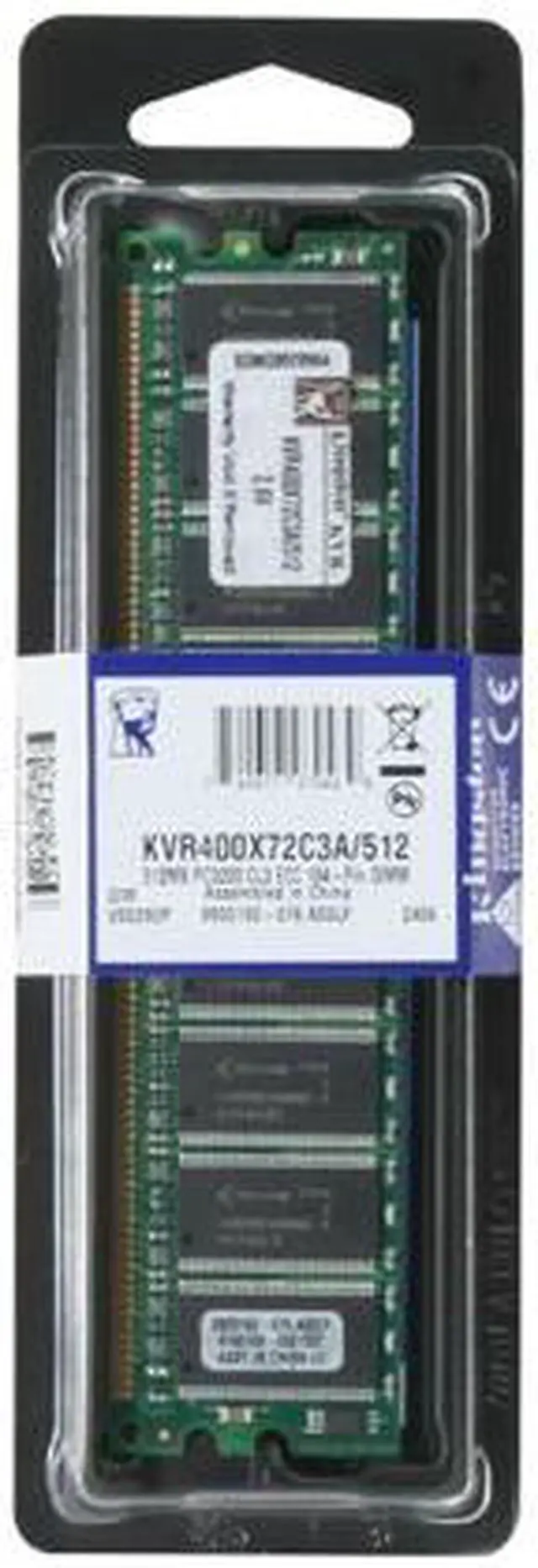 Alt view image 3 of 3 - Kingston ValueRAM 512MB ECC Unbuffered DDR 400 (PC 3200) Server Memory Model KVR400X72C3A/512