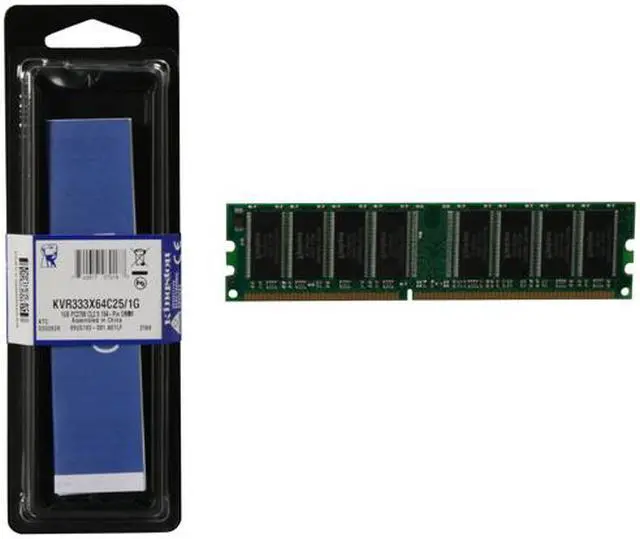 Alt view image 3 of 3 - Kingston ValueRAM 1GB Unbuffered DDR 333 (PC 2700) System Memory Model KVR333X64C25/1G