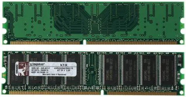 Alt view image 2 of 3 - Kingston ValueRAM 1GB (2 x 512MB) DDR 333 (PC 2700) Dual Channel Kit Desktop Memory Model KVR333X64C25K2/1G