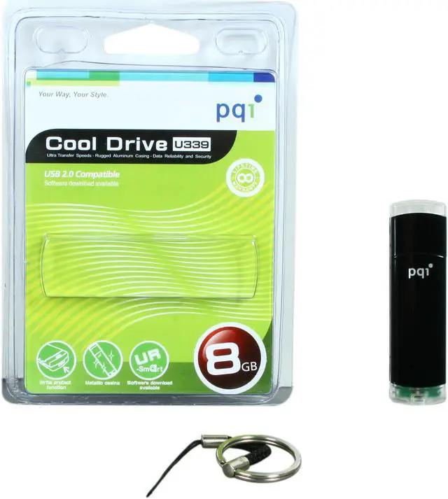 Alt view image 6 of 6 - PQI U339 8GB USB 2.0 Flash Drive (Black) BB18-803AR0151