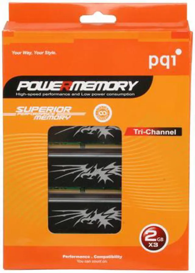 Alt view image 2 of 2 - PQI 6GB (3 x 2GB) DDR3 1333 Desktop Memory Model MFC46GUOE-X3