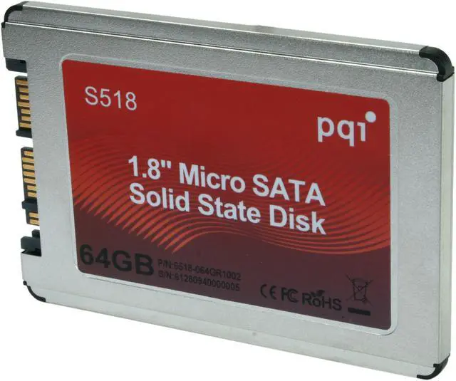 Main image of PQI S518 64GB Micro-SATA Internal Solid State Drive (SSD) 6518-064GR1002