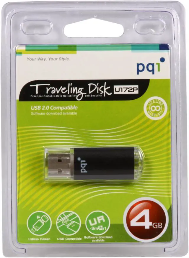Alt view image 5 of 5 - PQI U172P 4GB USB 2.0 Flash Drive (Black) 6172-004GR1001