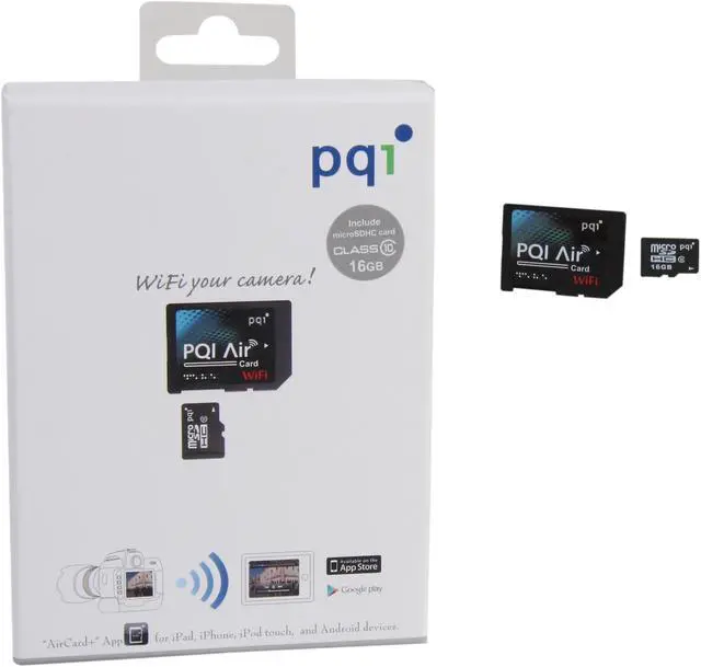 Alt view image 5 of 5 - PQI Air Card 16GB Wireless Flash Memory Wi-Fi Memory Card Model 6W25-016GR1