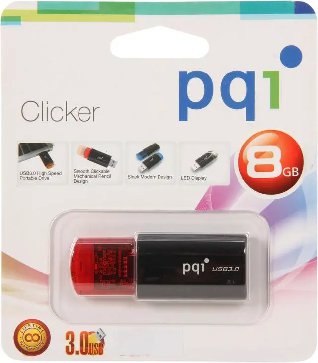 Alt view image 5 of 5 - PQI Clicker 8GB USB 3.0 Flash Drive 6232-008GR1XXX
