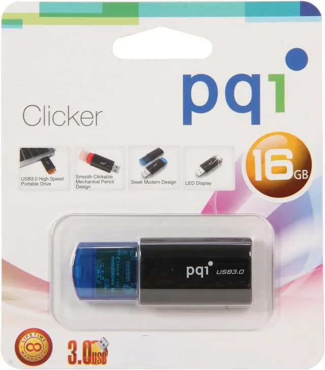 Alt view image 5 of 5 - PQI Clicker 16GB USB 3.0 Flash Drive 6232-016GR1XXX