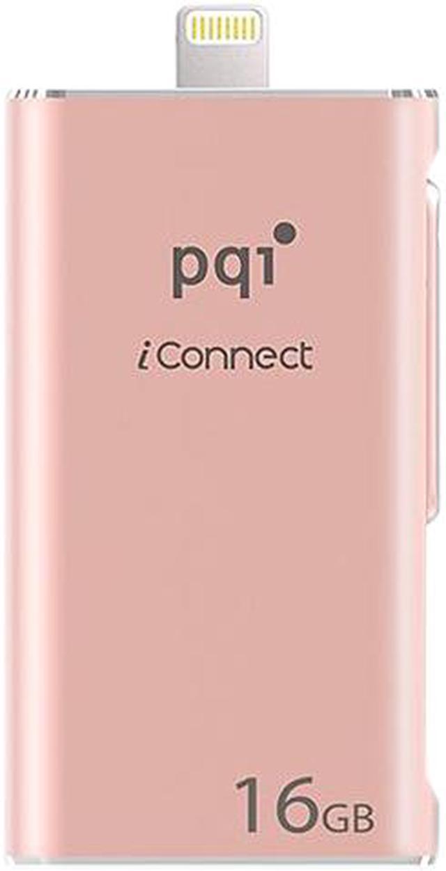Main image of PQI iConnect [Apple MFi] 16GB Mobile Flash Drive w/ Lightning Connector for iPhones / iPads / iPod / Mac & PC USB 3.0 (Rose Gold) Model 6I01-016GR4001