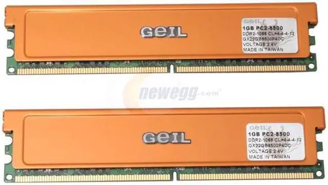 Alt view image 2 of 3 - GeIL Ultra 2GB (2 x 1GB) DDR2 1066 (PC2 8500) Dual Channel Kit Desktop Memory Model GX22GB8500P4DC