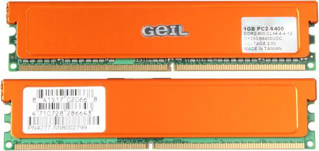 Alt view image 2 of 3 - GeIL Ultra 2GB (2 x 1GB) DDR2 800 (PC2 6400) Dual Channel Kit Desktop Memory Model GX22GB6400UDC