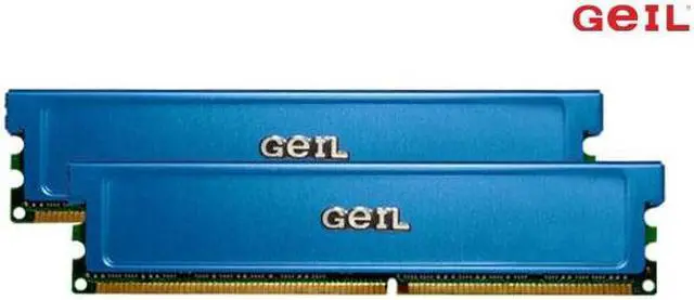 Main image of GeIL 2GB (2 x 1GB) DDR 400 (PC 3200) Dual Channel Kit Desktop Memory Model GE2GB3200BDCK