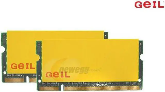 Main image of GeIL 2GB (2 x 1GB) 200-Pin DDR2 SO-DIMM DDR2 667 (PC2 5300) Dual Channel Kit Laptop Memory Model GX2S5300-2GDCA