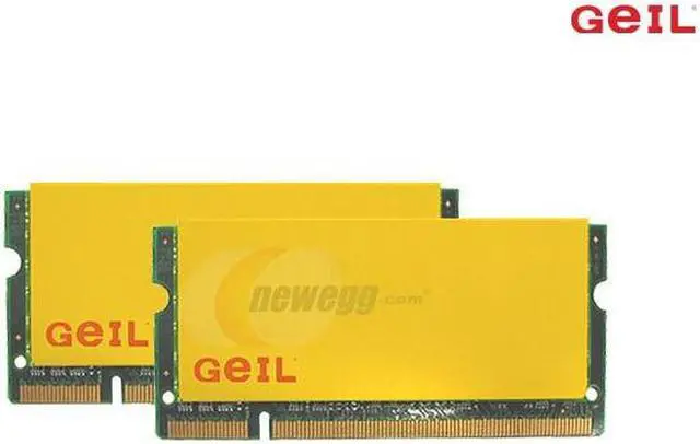 Main image of GeIL 4GB (2 x 2GB) 200-Pin DDR2 SO-DIMM DDR2 667 (PC2 5300) Dual Channel Kit Laptop Memory Model GX2S5300-4GDCA
