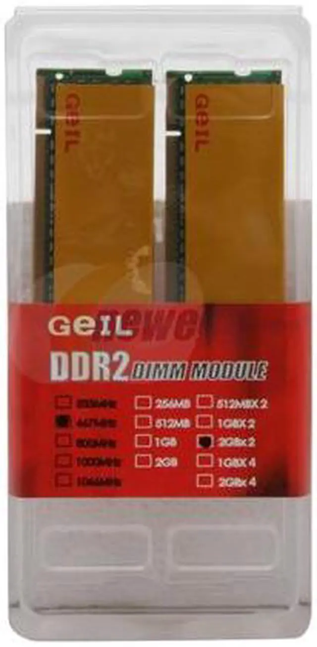 Alt view image 2 of 2 - GeIL 4GB (2 x 2GB) 200-Pin DDR2 SO-DIMM DDR2 667 (PC2 5300) Dual Channel Kit Laptop Memory Model GX2S5300-4GDCA