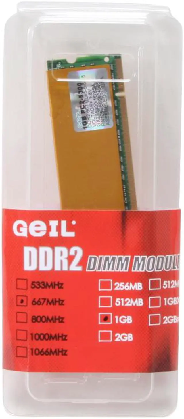 Alt view image 2 of 2 - GeIL 1GB 200-Pin DDR2 SO-DIMM DDR2 667 (PC2 5300) Laptop Memory Model GX2S5300-1GBSA