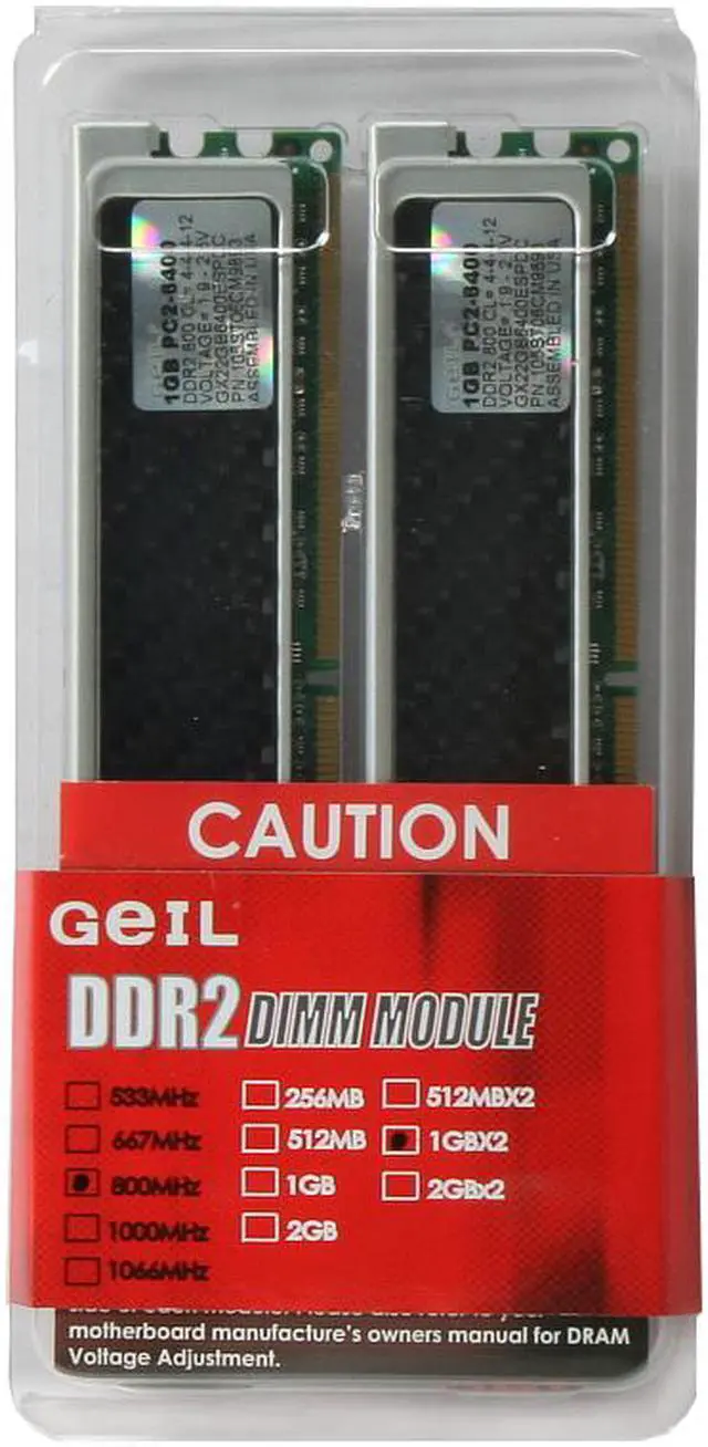 Alt view image 2 of 2 - GeIL Esoteria 2GB (2 x 1GB) DDR2 800 (PC2 6400) Dual Channel Kit Desktop Memory Model GX22GB6400EBPDC