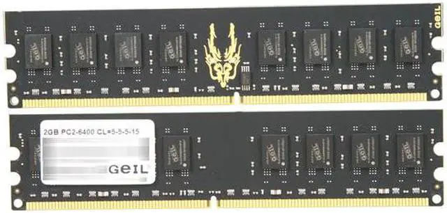 Alt view image 2 of 3 - GeIL Black Dragon 4GB (2 x 2GB) DDR2 800 (PC2 6400) Dual Channel Kit Desktop Memory Model GB24GB6400C5DC