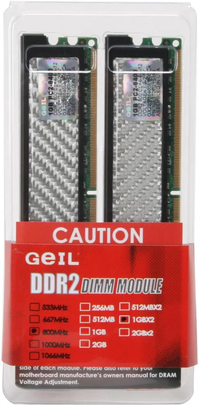 Alt view image 2 of 2 - GeIL Esoteria 2GB (2 x 1GB) DDR2 800 (PC2 6400) Dual Channel Kit Desktop Memory Model GX22GB6400ESPDC