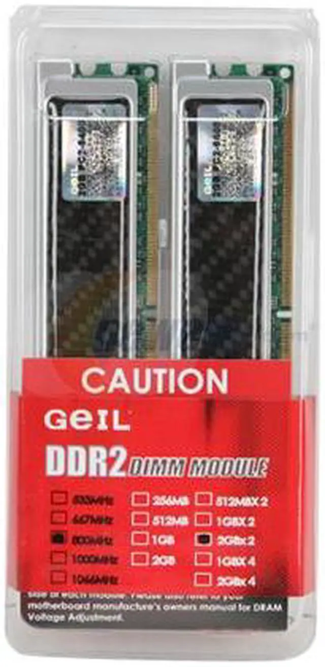 Alt view image 2 of 2 - GeIL Esoteria 4GB (2 x 2GB) DDR2 800 (PC2 6400) Dual Channel Kit Desktop Memory Model GX24GB6400ERBPDC