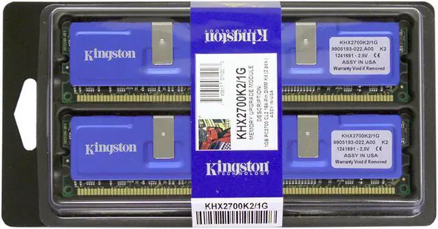Main image of HyperX 1GB (2 x 512MB) DDR 333 (PC 2700) Dual Channel Kit Desktop Memory Model KHX2700K2/1G