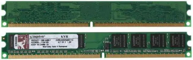 Alt view image 2 of 3 - Kingston ValueRAM 1GB (2 x 512MB) DDR2 533 (PC2 4200) Dual Channel Kit Desktop Memory Model KVR533D2N4K2/1G