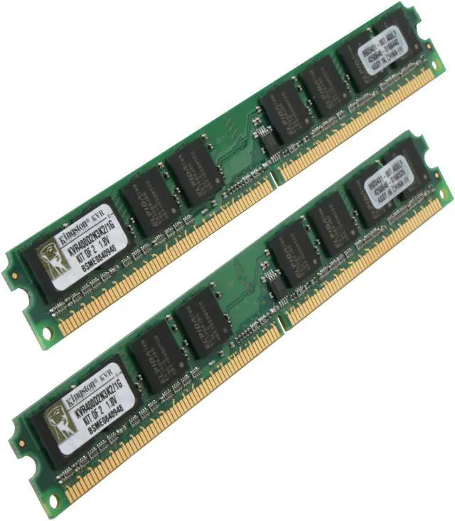 Main image of Kingston ValueRAM 1GB (2 x 512MB) DDR2 400 (PC2 3200) Dual Channel Kit System Memory Model KVR400D2N3K2/1G