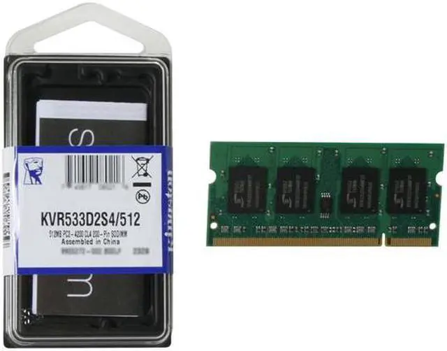 Alt view image 3 of 3 - Kingston ValueRAM 512MB 200-Pin DDR2 SO-DIMM DDR2 533 (PC2 4200) Laptop Memory Model KVR533D2S4/512