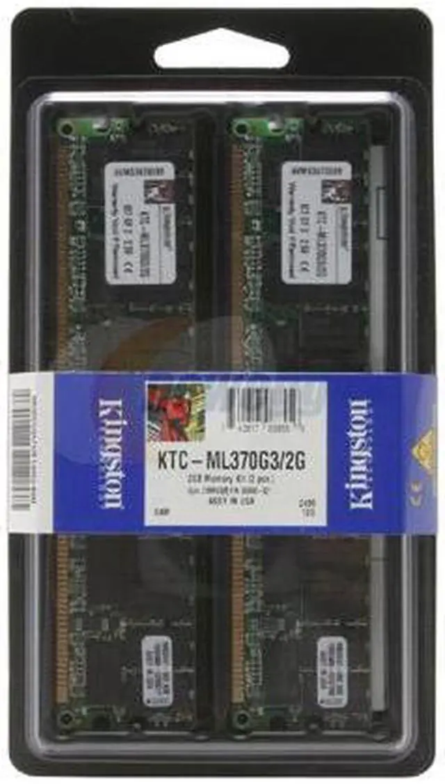Alt view image 2 of 3 - Kingston 2GB (2 x 1GB) 184-Pin DDR SDRAM ECC Registered DDR 266 (PC 2100) Dual Channel Kit System Specific Memory for HP/Compaq Model KTC-ML370G3/2G