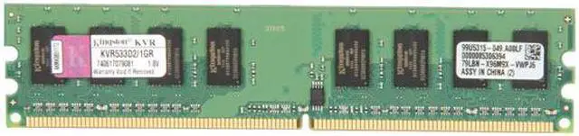 Main image of Kingston ValueRAM 1GB DDR2 533 (PC2 4200) Desktop Memory Model KVR533D2/1GR