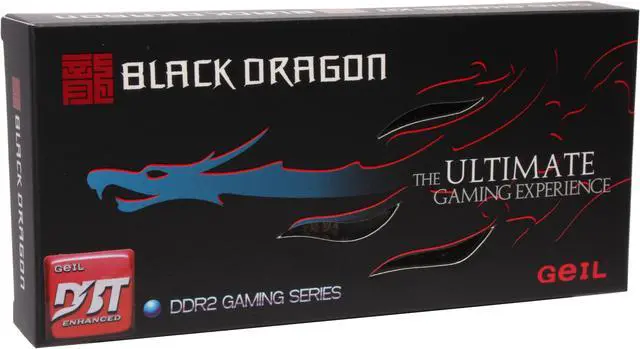 Alt view image 3 of 3 - GeIL Black Dragon 4GB (4 x 1GB) DDR2 800 (PC2 6400) Quad Channel Kit Desktop Memory Model GB24GB6400C5QC