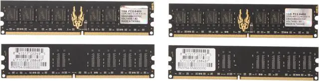 Alt view image 2 of 3 - GeIL Black Dragon 4GB (4 x 1GB) DDR2 800 (PC2 6400) Quad Channel Kit Desktop Memory Model GB24GB6400C5QC