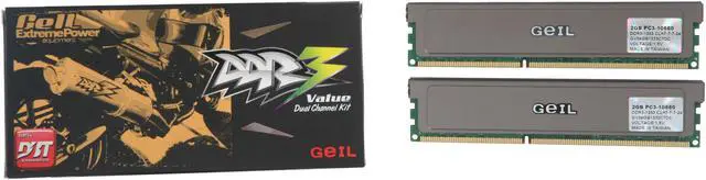 Alt view image 3 of 3 - GeIL 4GB (2 x 2GB) DDR3 1333 (PC3 10660) Dual Channel Kit Desktop Memory Model GV34GB1333C7DC