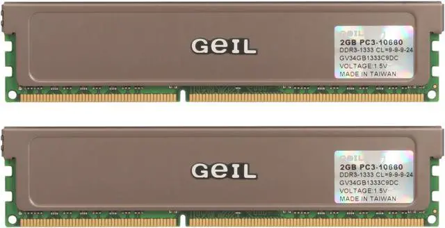 Alt view image 2 of 3 - GeIL 4GB (2 x 2GB) DDR3 1333 (PC3 10660) Dual Channel Kit Desktop Memory Model GV34GB1333C9DC