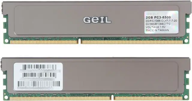Alt view image 2 of 3 - GeIL 6GB (3 x 2GB) DDR3 1066 (PC3 8500) Triple Channel Kit Desktop Memory Model GV36GB1066C7TC